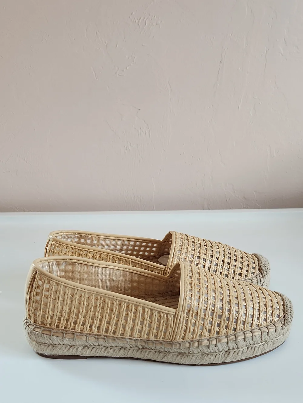J. Crew Woven espadrille flats Natural Raffia Size 8.5 NWT